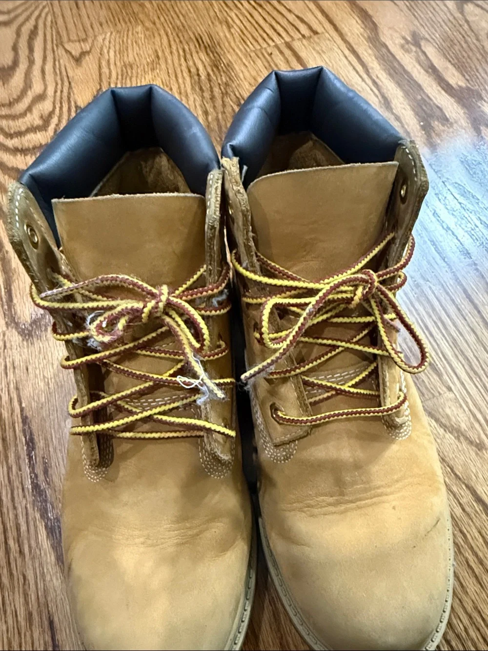 Timberland Wheat Kids Leather Work Boots with Dark Collar
